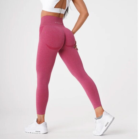 NVGTN Pants - NVGTN Contour Seamless Leggings - Crimson Pink Size Medium